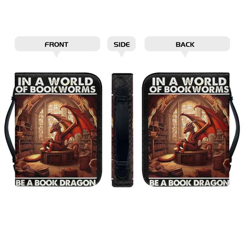 CHRISTIANARTBAG Bible Covers - In A World Of Bookworms Be A Book Dragon - Personalized Book Cover - CABBBCV01030524.