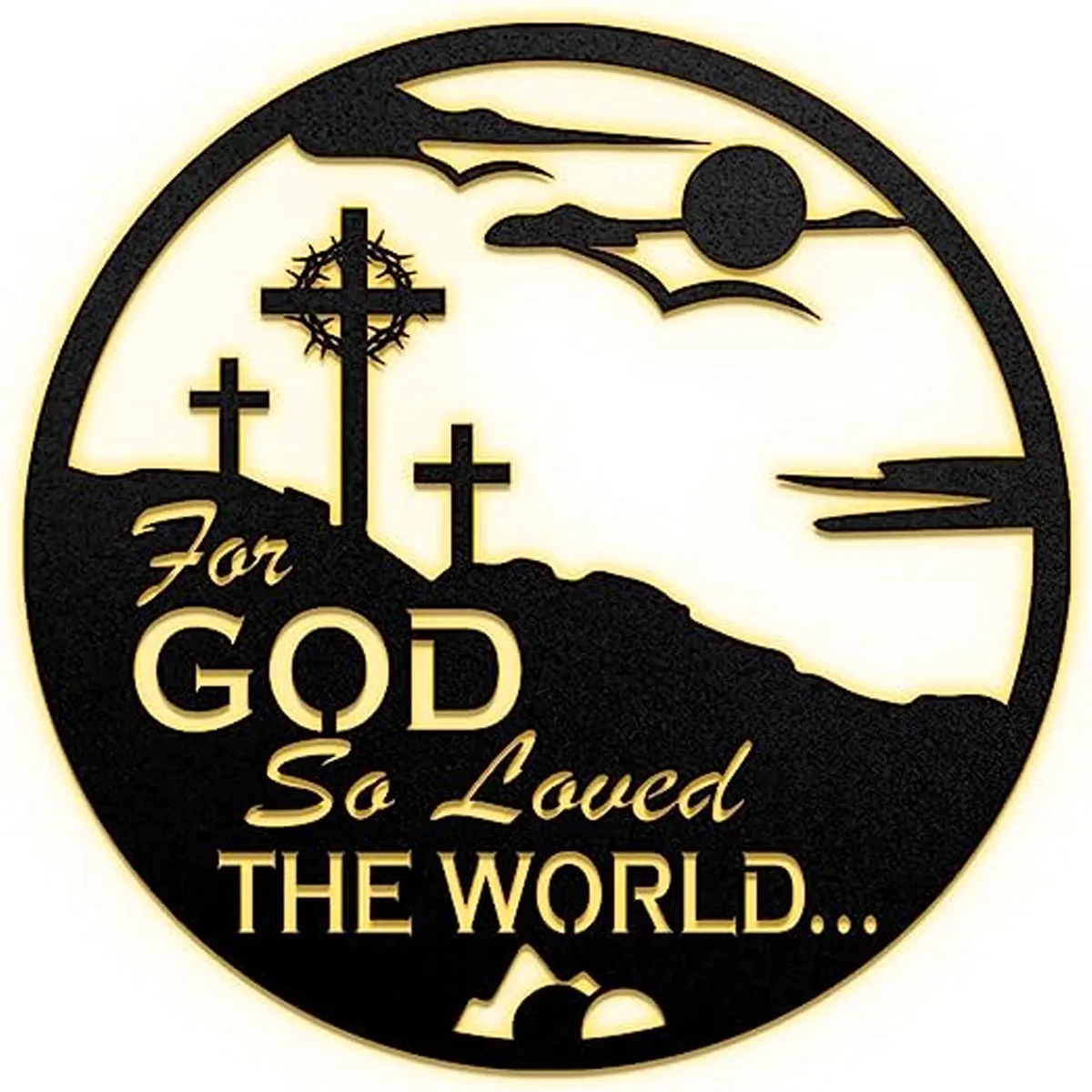 Christianartbag Metal Signs, For God So Loved The World, Christian Wall Art With Religious Scripture, Appreciation Gifts For Family