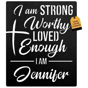 Christianartbag Metal Signs, I Am Strong, Personalized Metal, Christian Wall Art With Religious Scripture, Appreciation Gifts For Family
