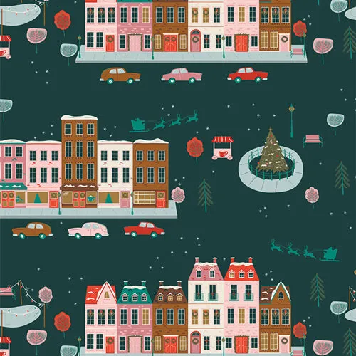 Christmas in the City Joyful Boulevard in Night by AGF Studio