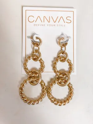 Chunky Gold Linked Earrings