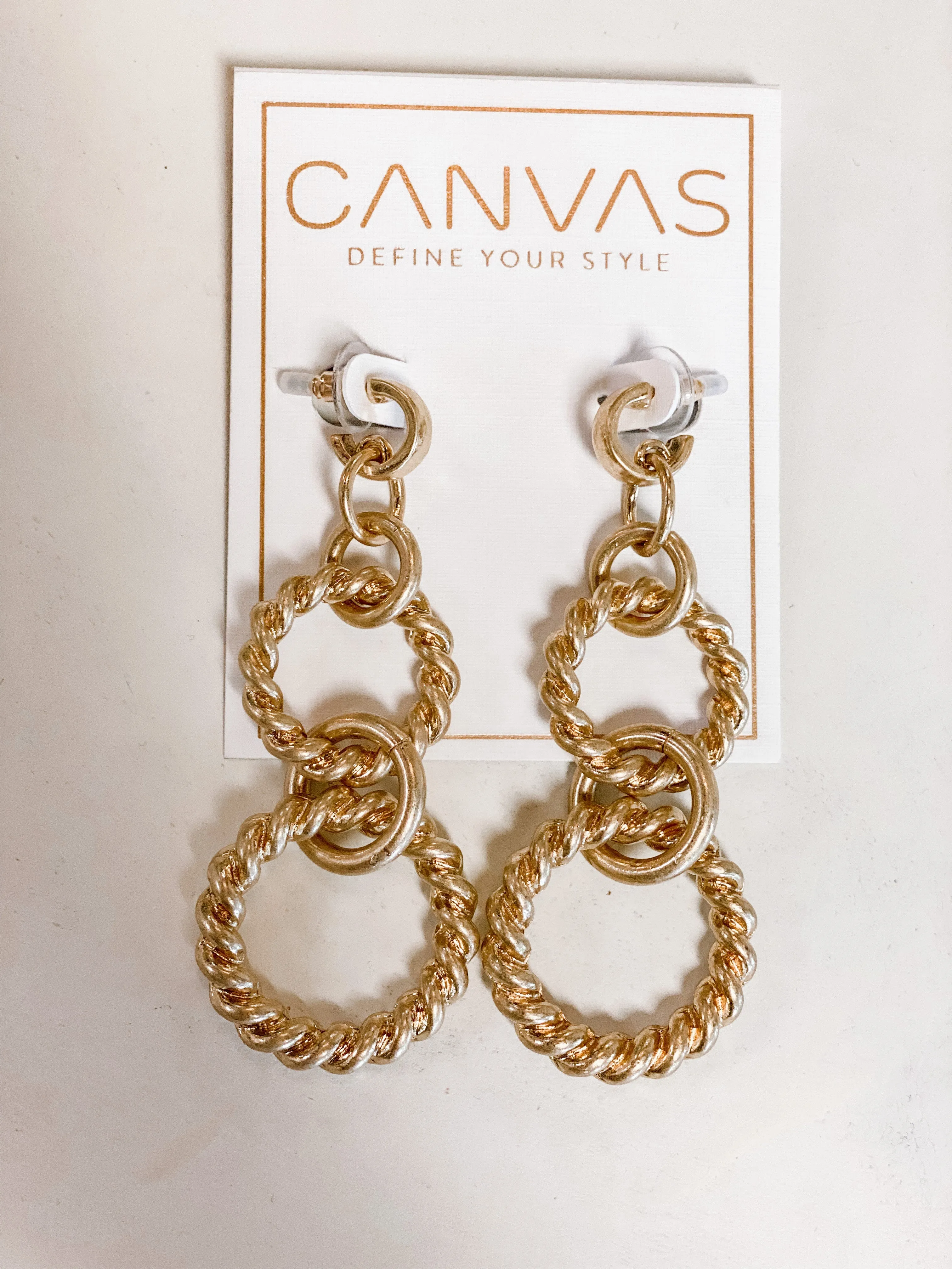 Chunky Gold Linked Earrings