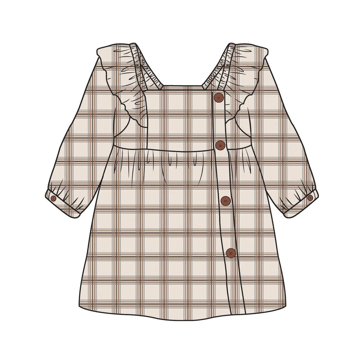 City Mouse Side Button Dress - Light Taupe
