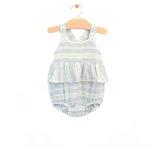City Mouse Stripes Woven Chest Flutter Romper