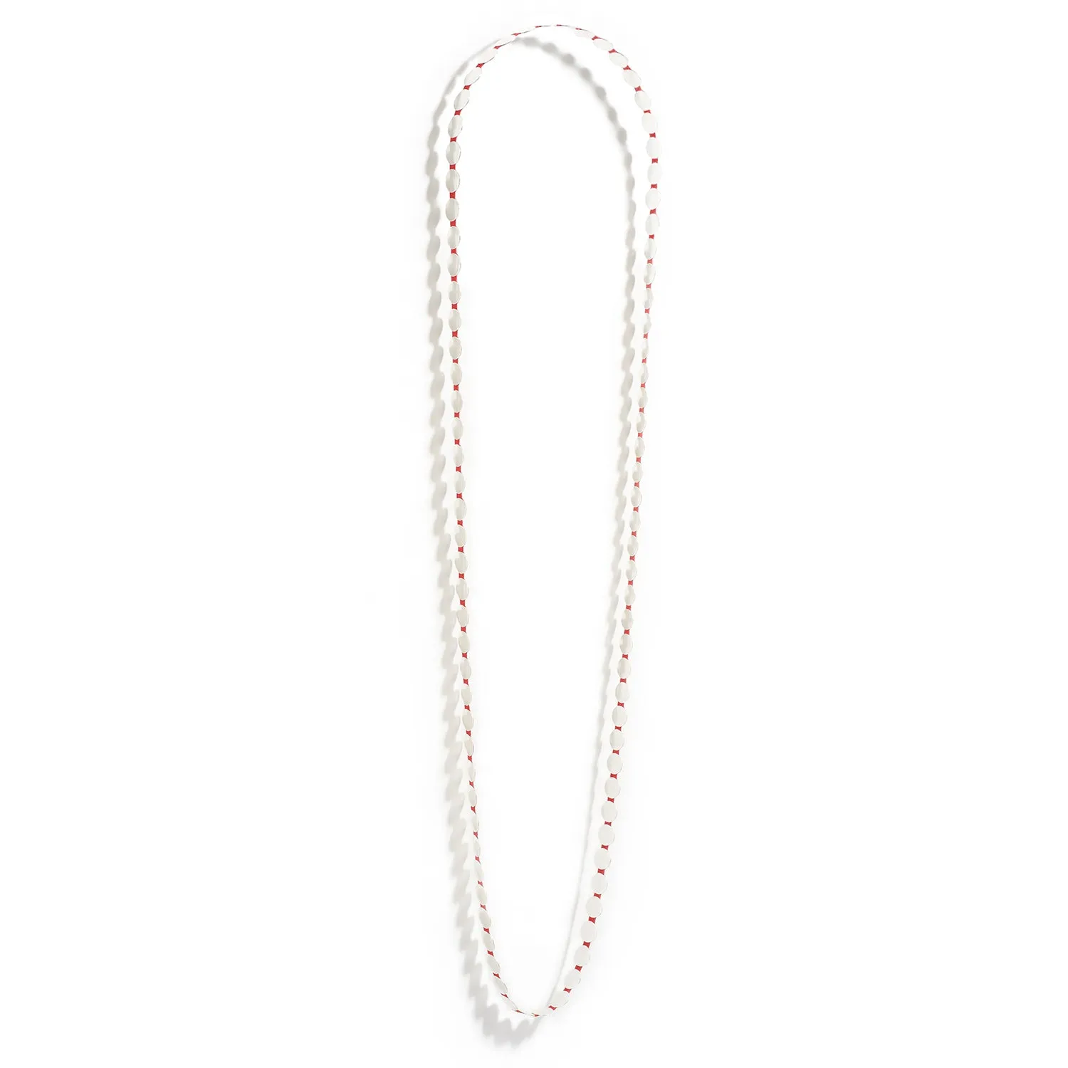 Classic Circles Ribbon Necklace~Red