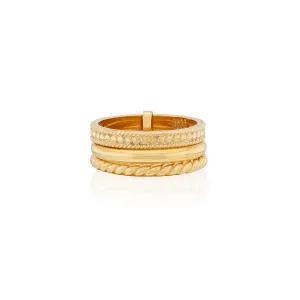 Classic Triple Linked Stacking Ring - Gold