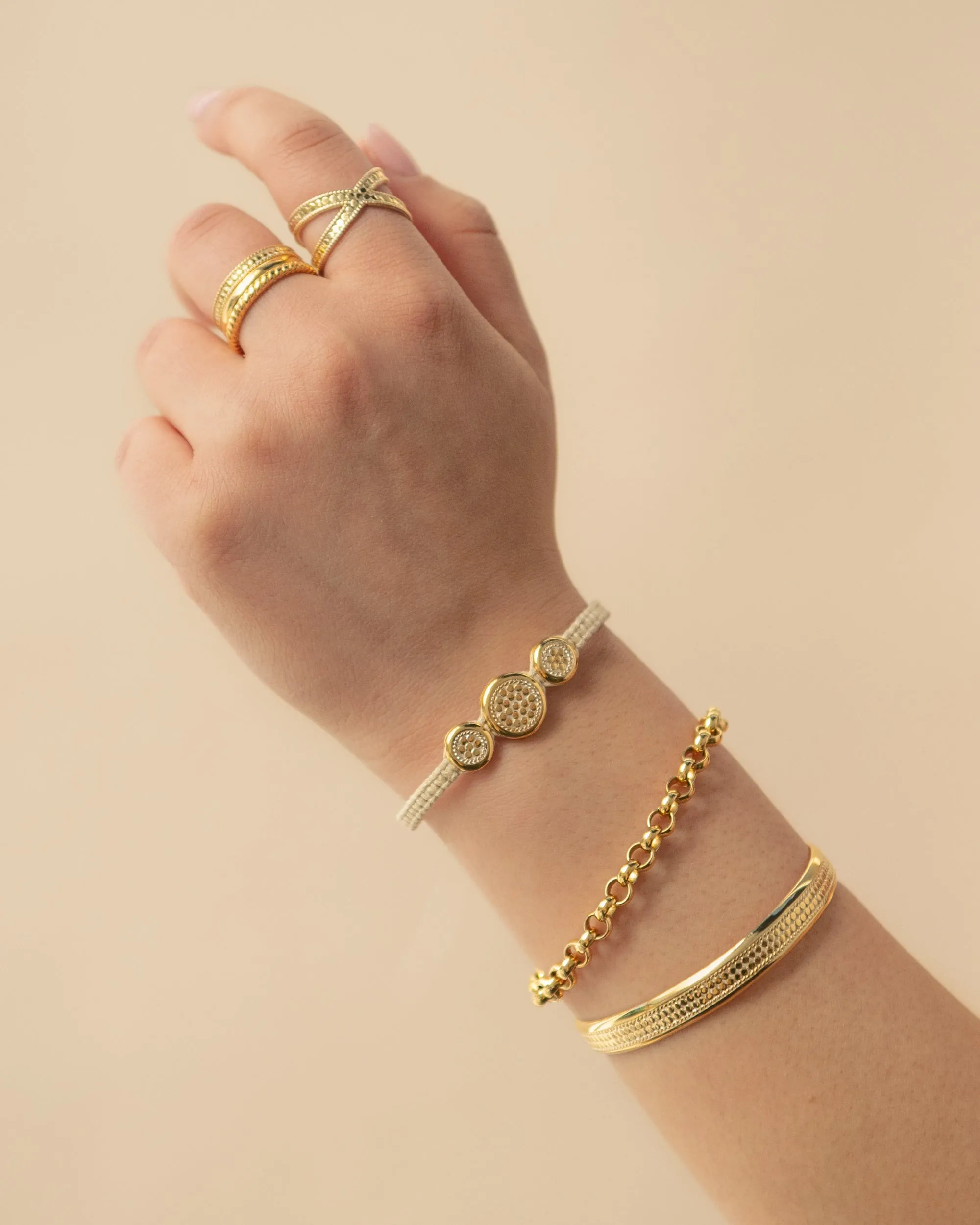 Classic Triple Linked Stacking Ring - Gold