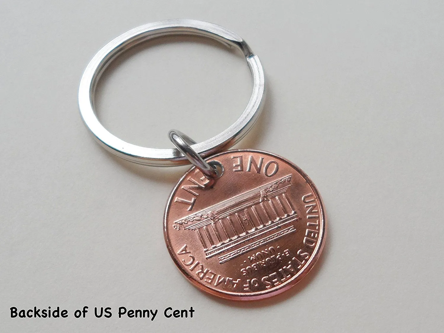 Clover Charm Layered Over 2006 Penny Keychain; 16 Year Anniversary Gift, Birthday Gift, Couples Keychain
