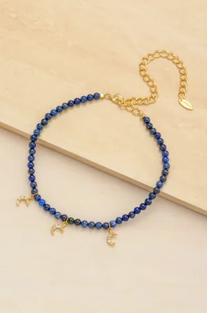 Cluster Must Have Choker in 18k Gold Plated and Lapis