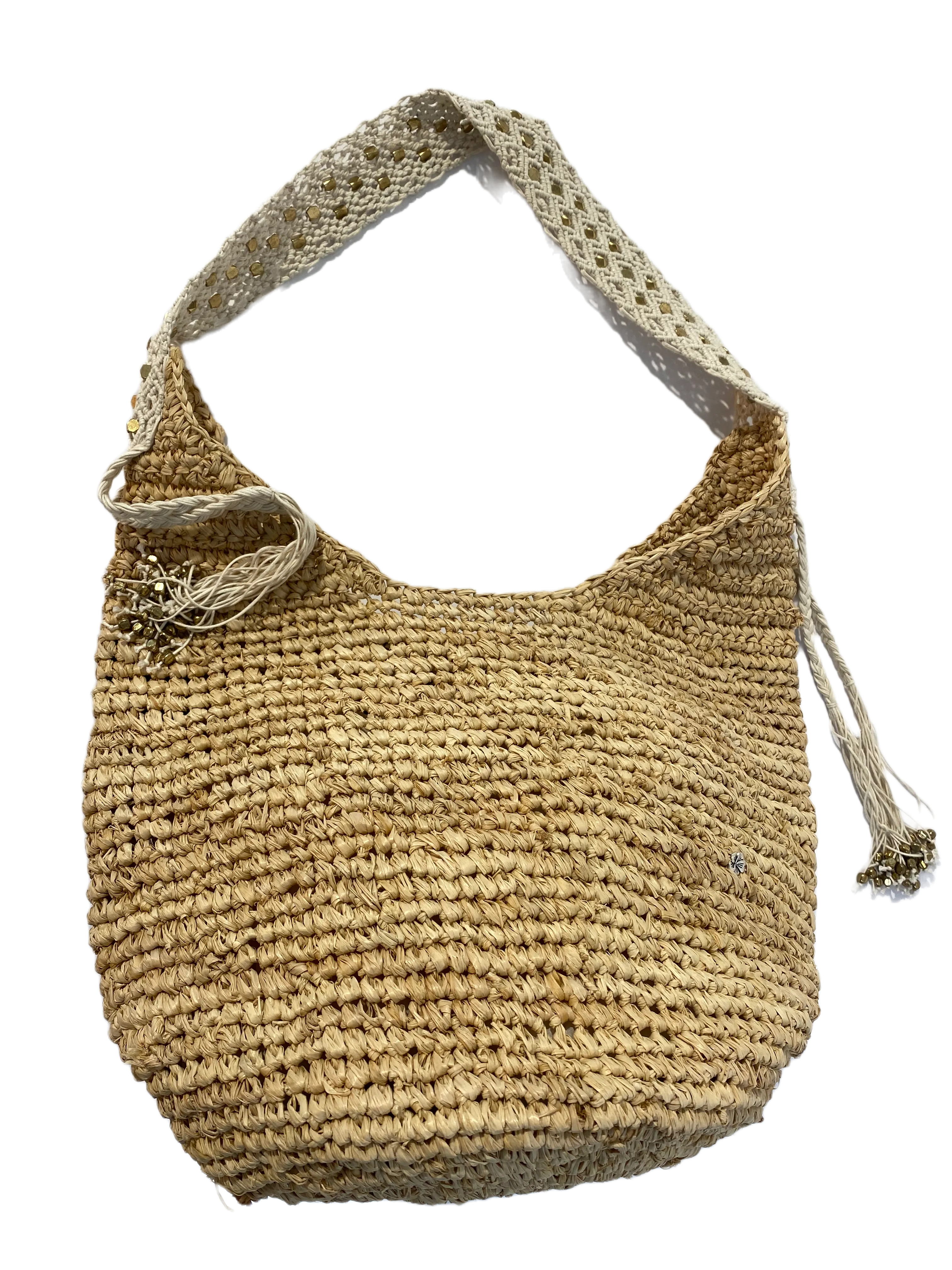 Coachello Natural Crochet Beach Tote Bag