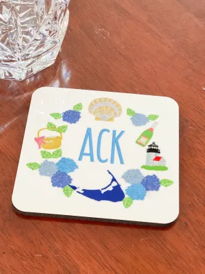 Coastal Collection Crest Cork Back Coaster