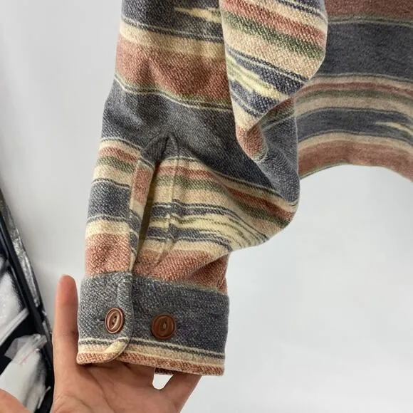 Coldwater Creek southwestern Aztec western cabin boxy oversized cropped shacket