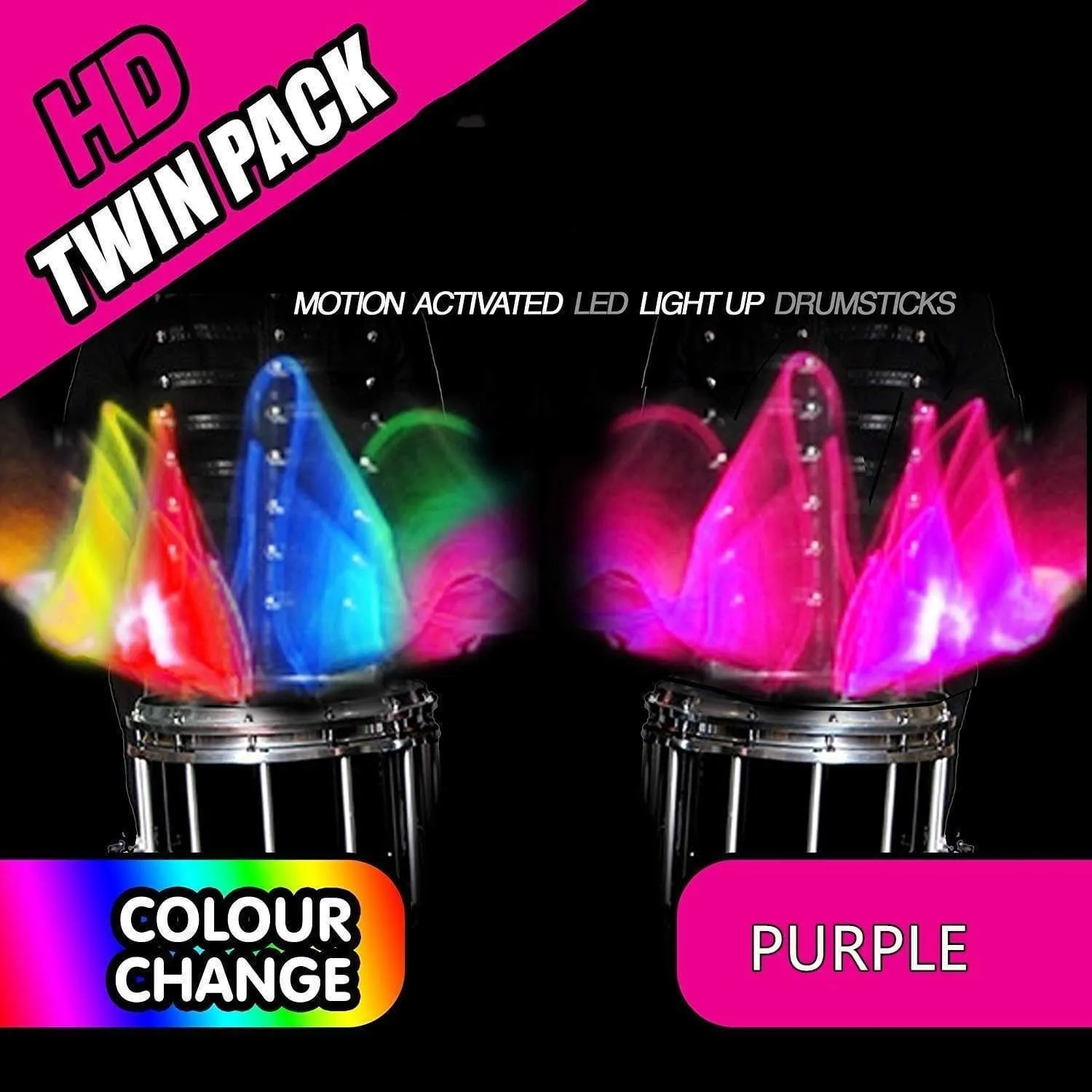 Color Changing Led Light Up Drum Sticks