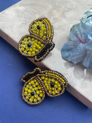 Colourful Beaded Butterfly Earrings