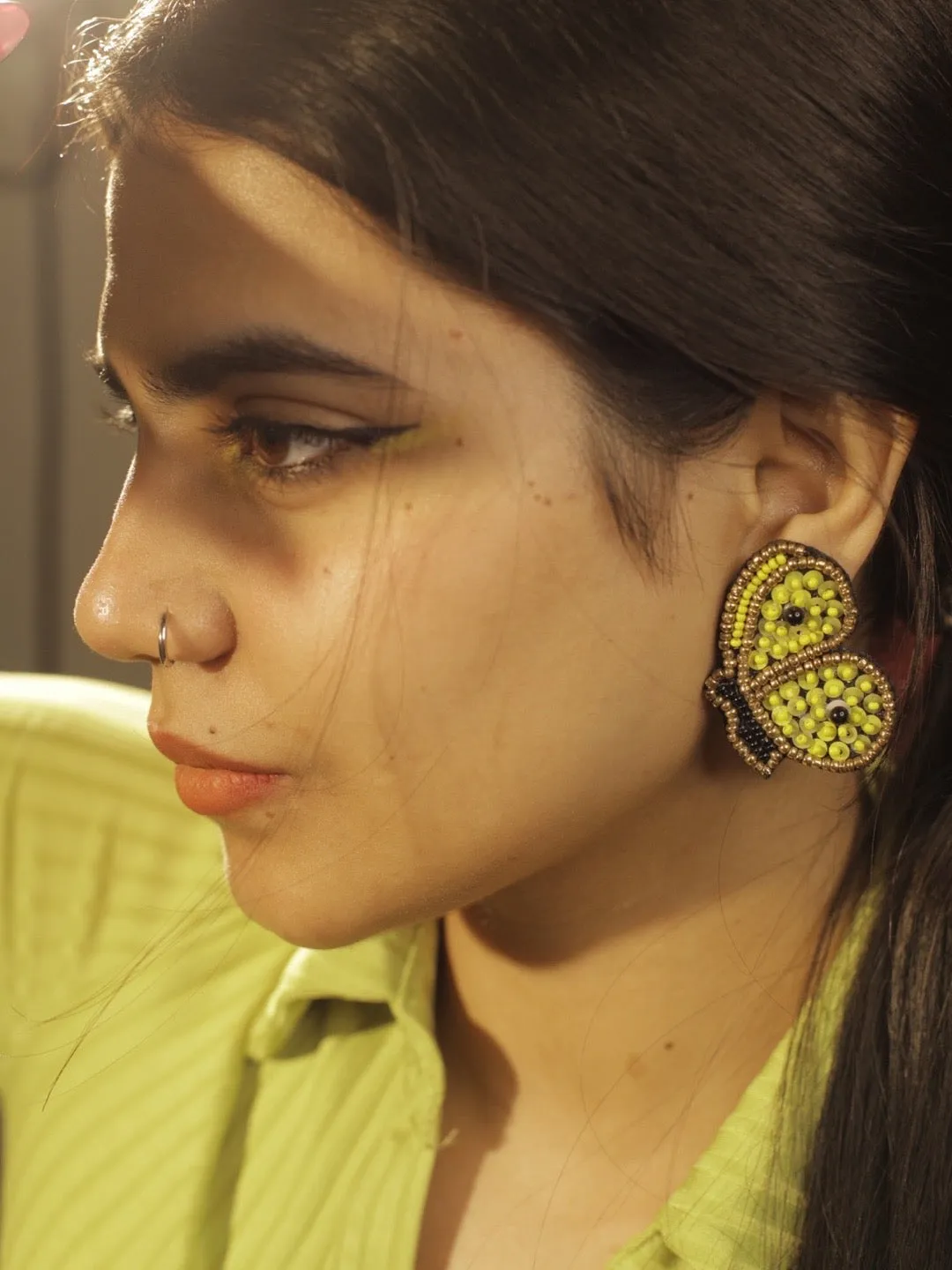 Colourful Beaded Butterfly Earrings