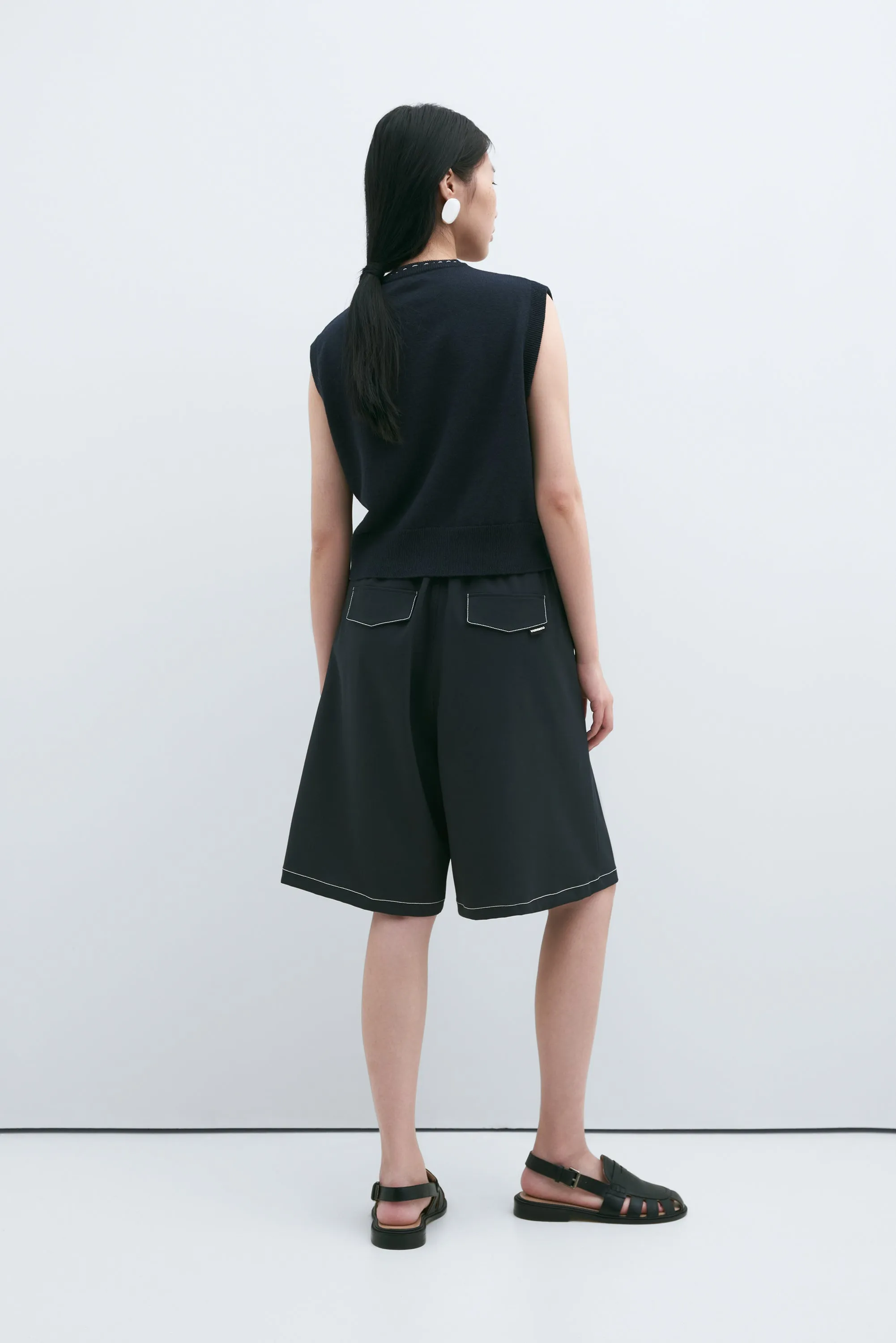 Cordera - Merino Wool Stitched Waistcoat (Navy)