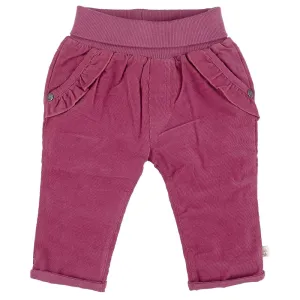 Cotton Cord Lined Frill Pocket Trousers - Pink