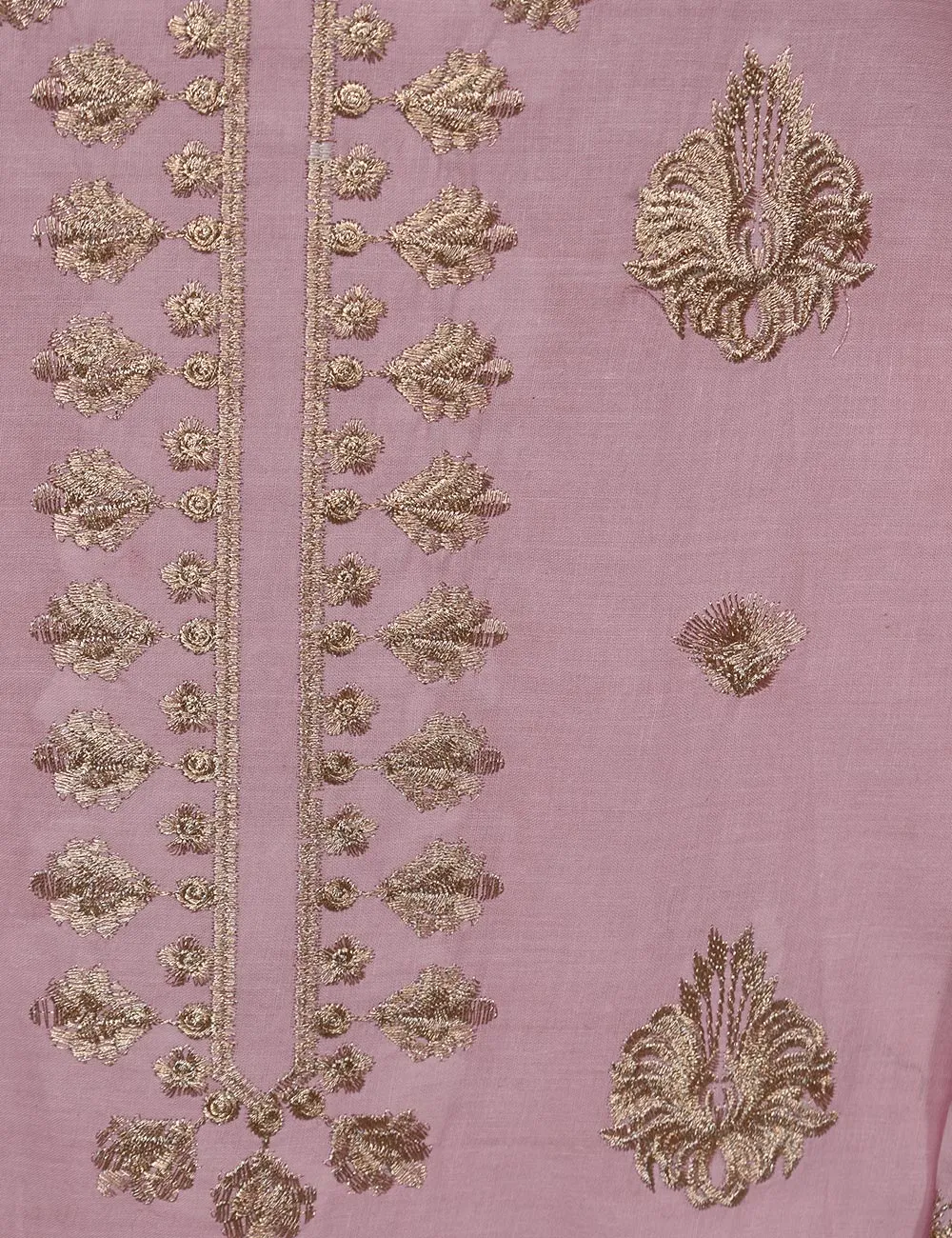 Cotton Embroidered Stitched Kurti - Dazzling Daisy (T20-046B-Pink)