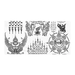 Covered with Sacred Thai Buddhist Tattoos Towel