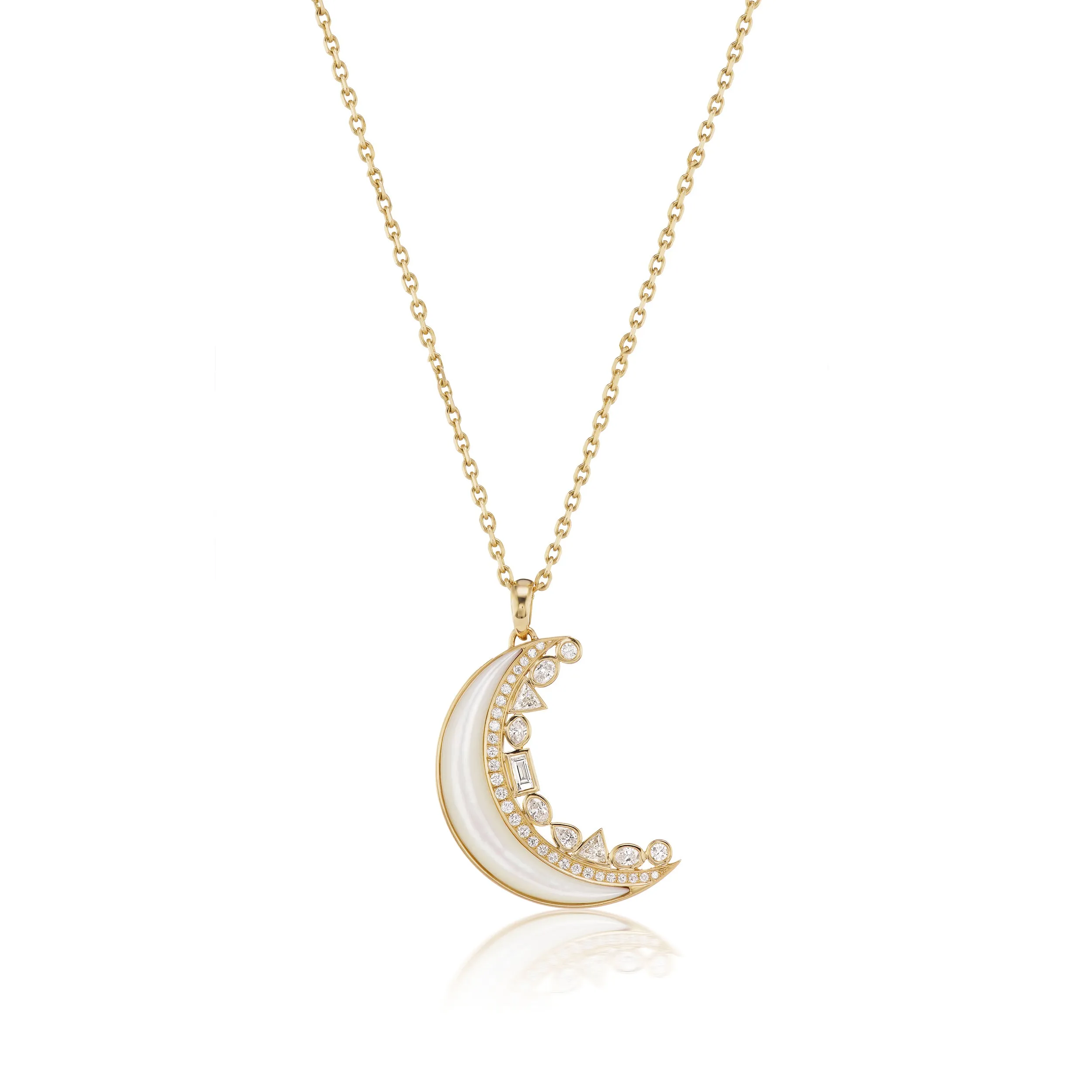 Crescent Moon Inlay Pendant