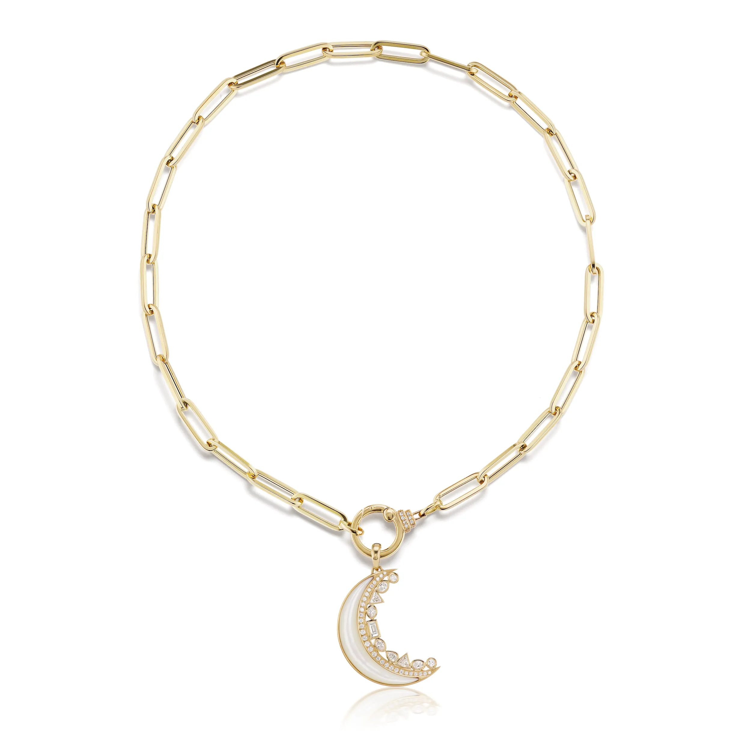 Crescent Moon Inlay Pendant