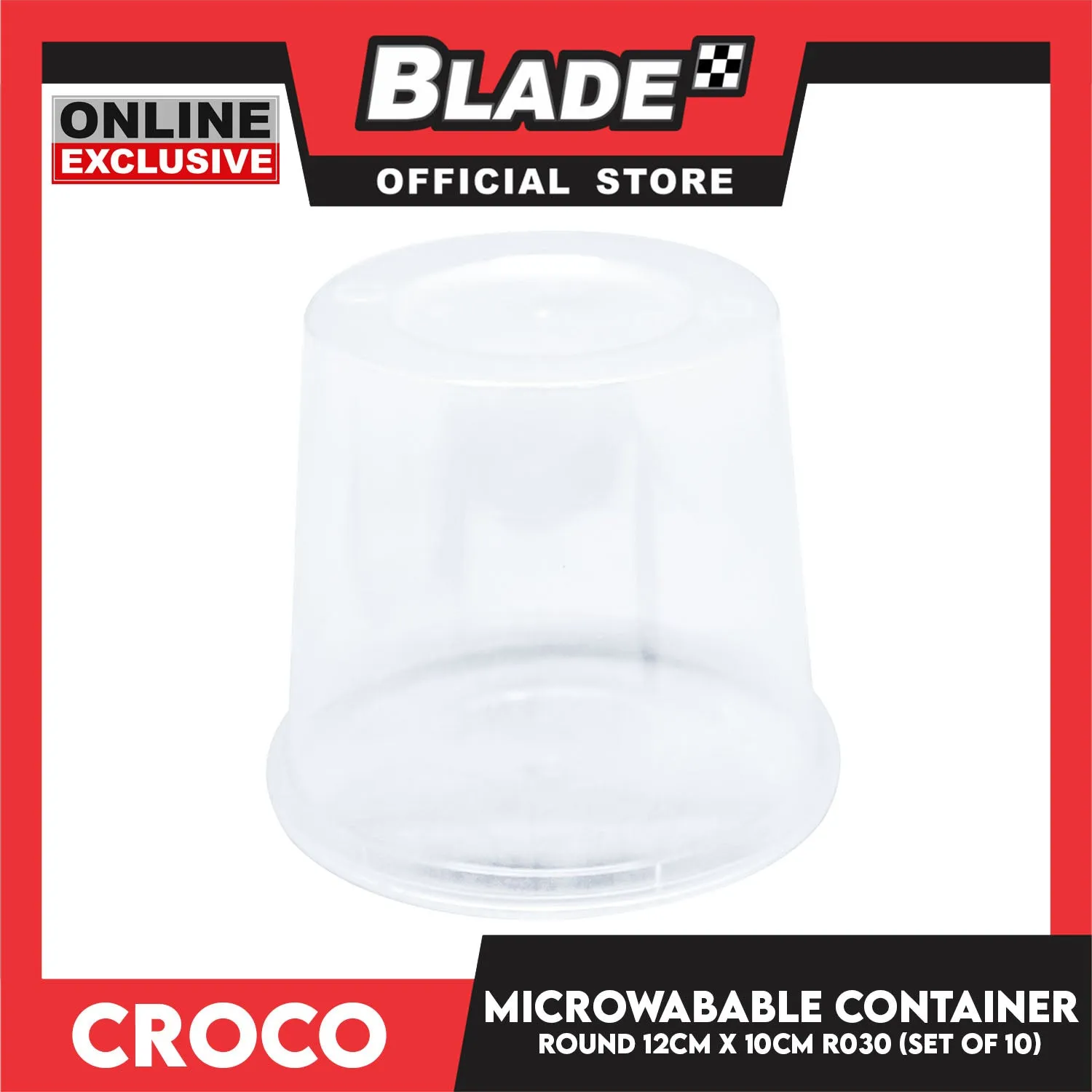 Croco Microwavable Container Round 12cmx10cm R030 (Set of 10)