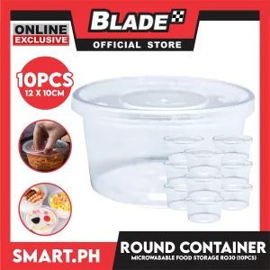 Croco Microwavable Container Round 12cmx10cm R030 (Set of 10)
