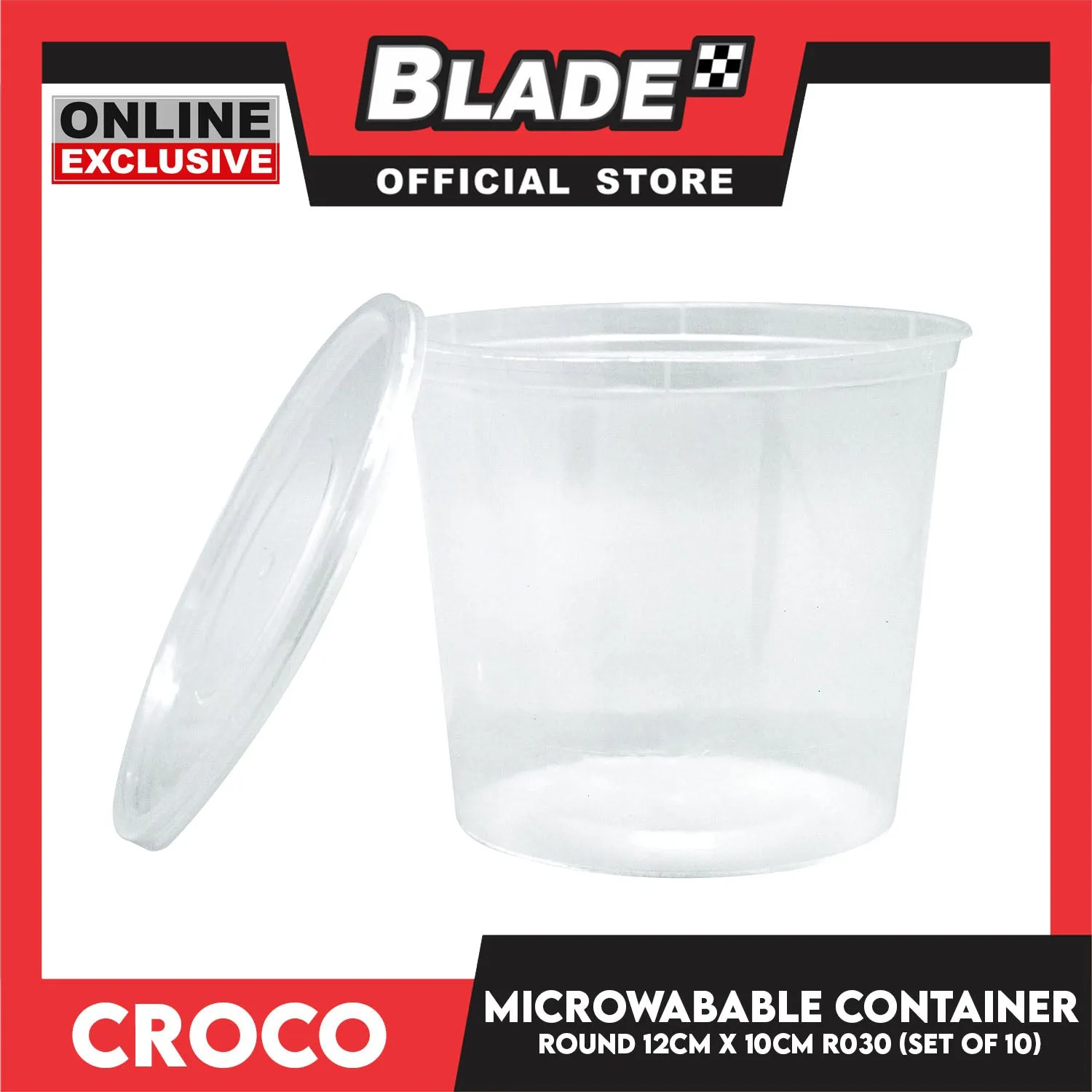 Croco Microwavable Container Round 12cmx10cm R030 (Set of 10)