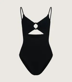 Crystal Swim With Tonal Hoops - Black