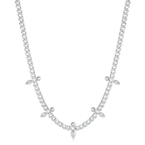 Curb Chain Sparkle Point Necklace
