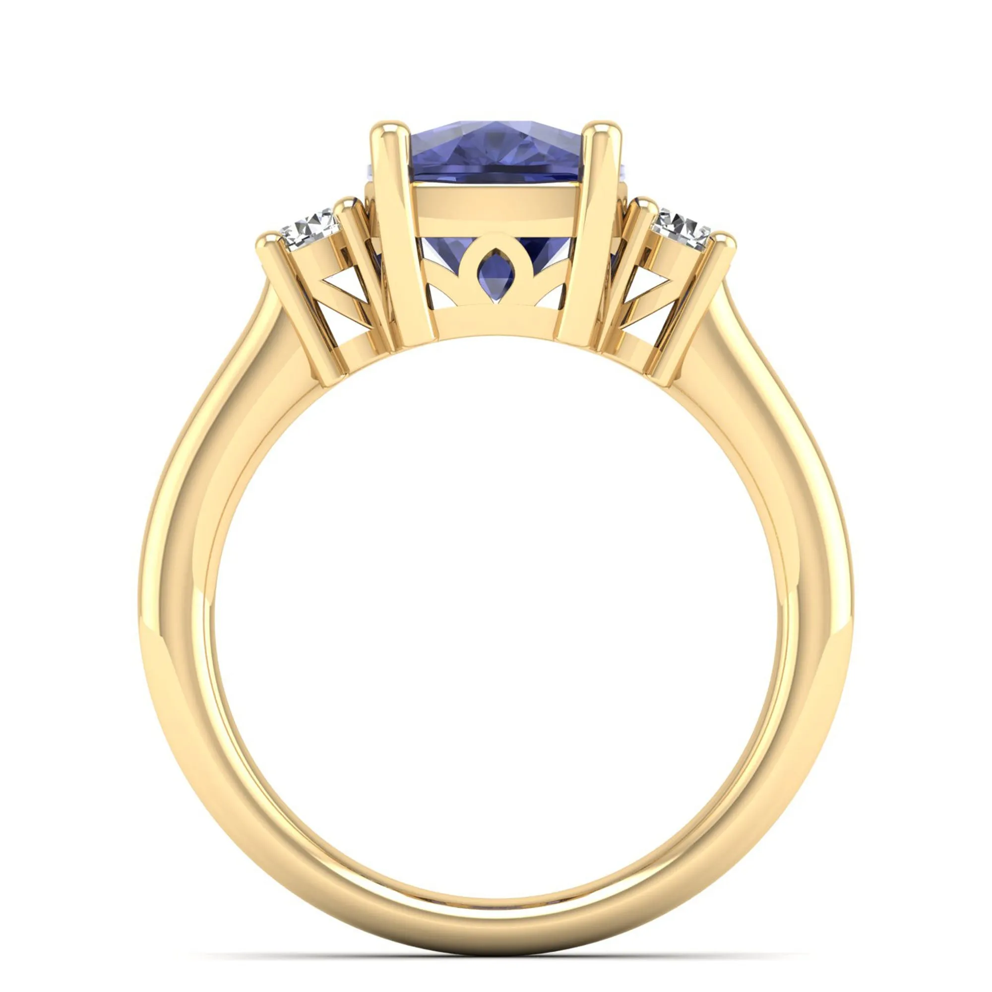Cushion Tanzanite and Diamond Ring