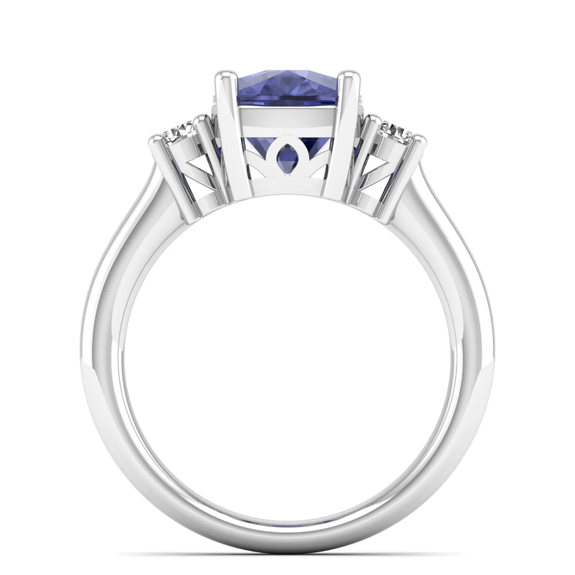 Cushion Tanzanite and Diamond Ring