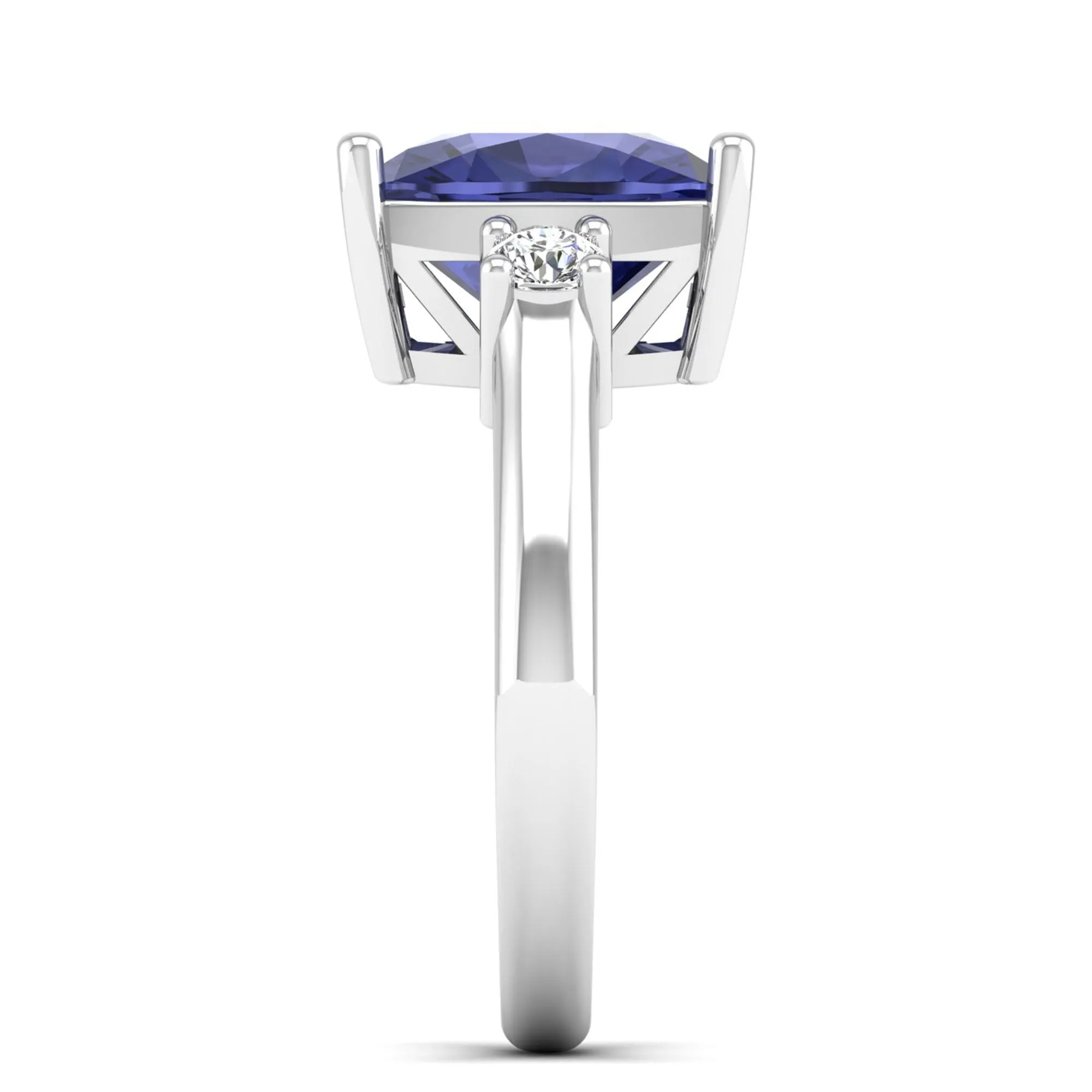 Cushion Tanzanite and Diamond Ring