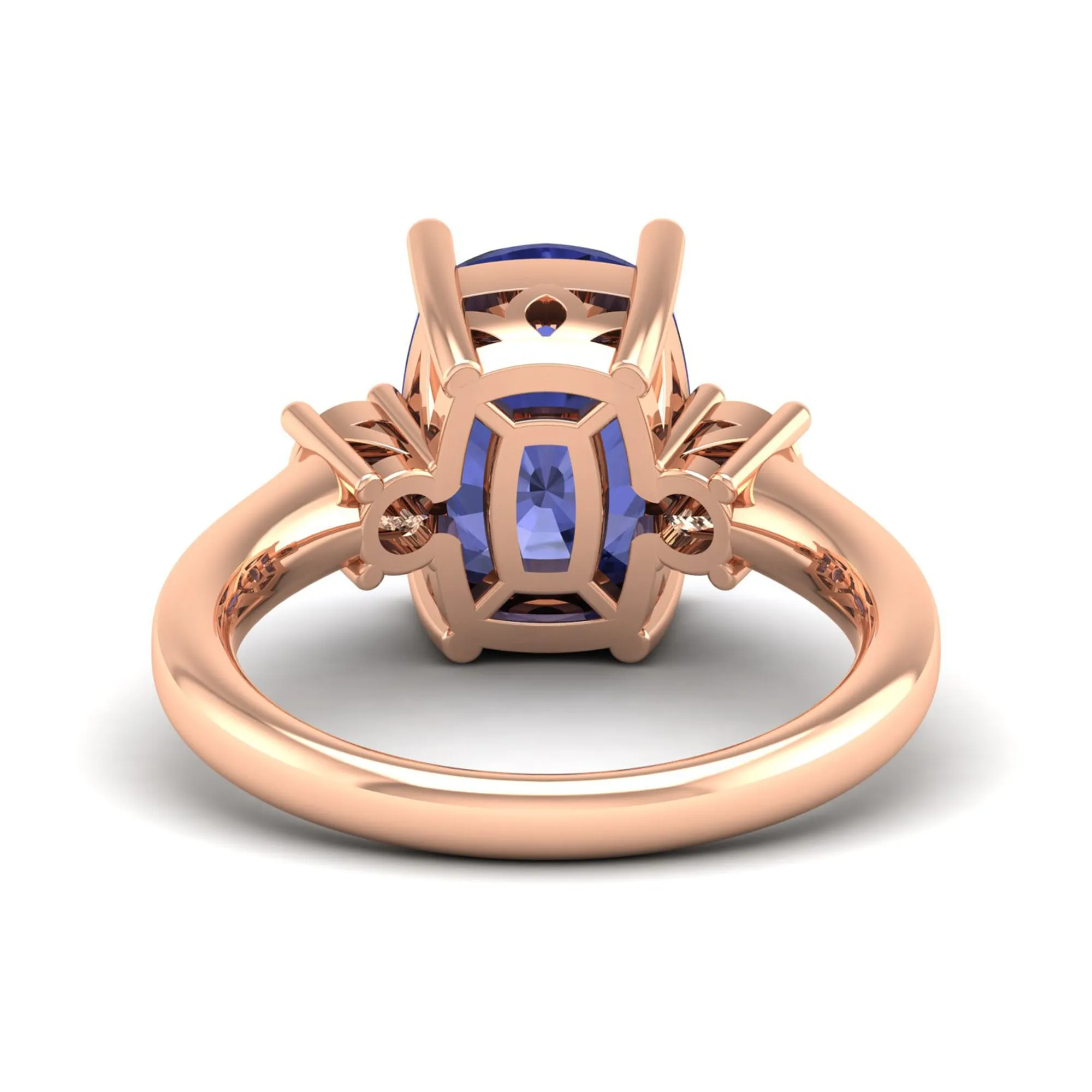 Cushion Tanzanite and Diamond Ring
