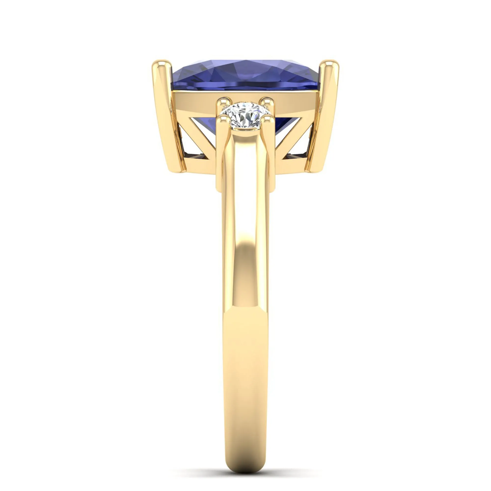 Cushion Tanzanite and Diamond Ring