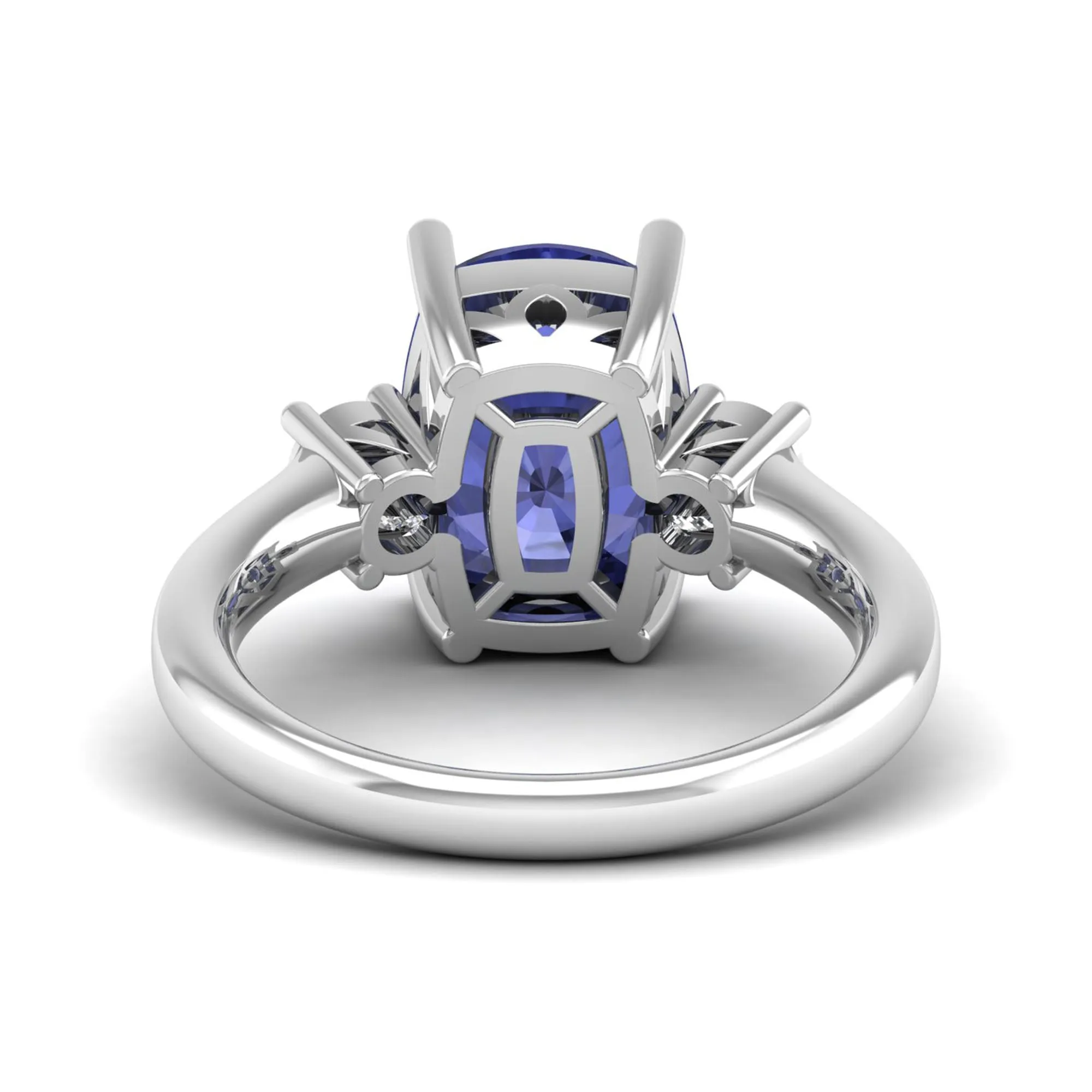 Cushion Tanzanite and Diamond Ring