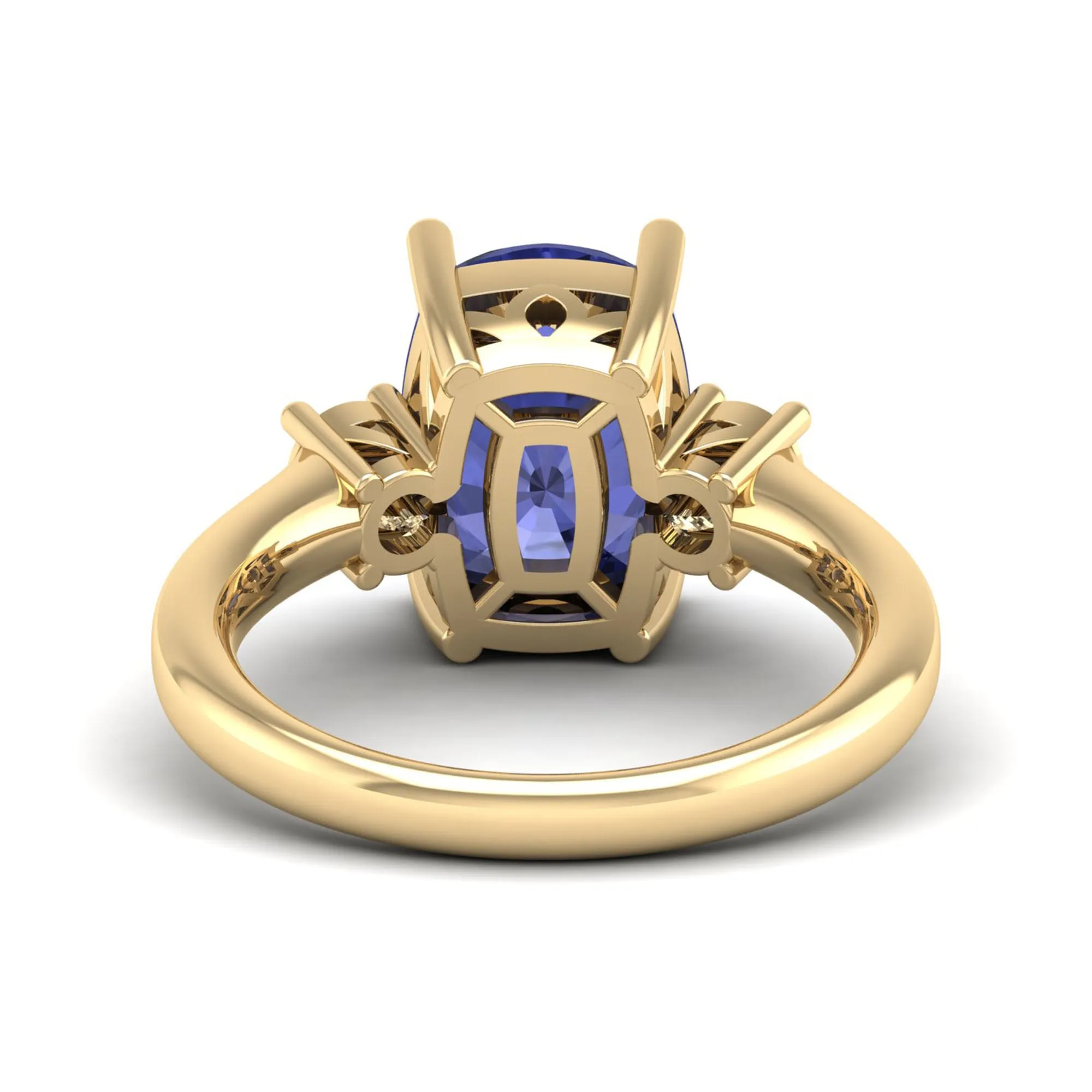 Cushion Tanzanite and Diamond Ring