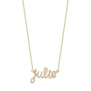 Custom Diamond Covered Dainty Name Necklace