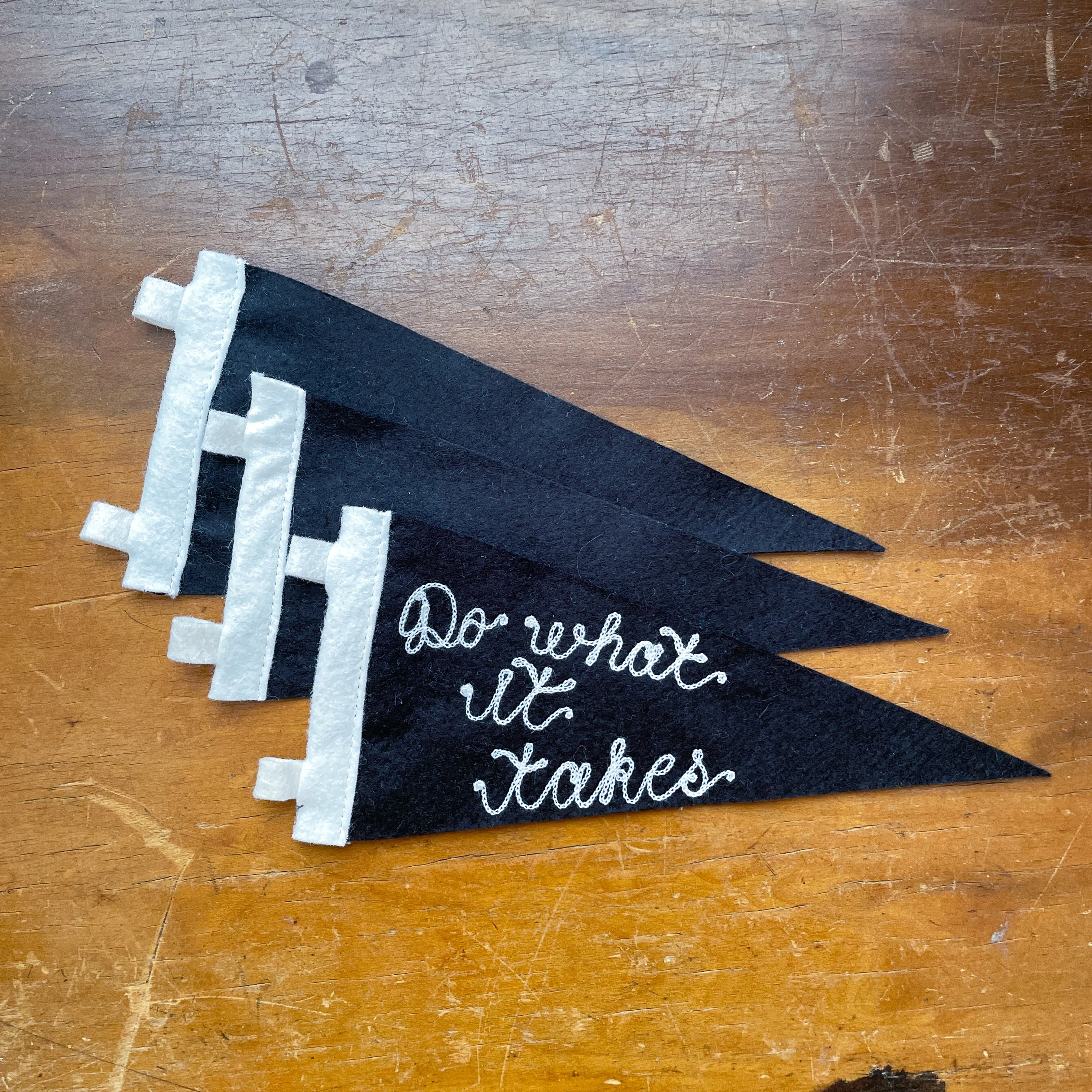 Custom Embroidered Pennant - Onyx Black