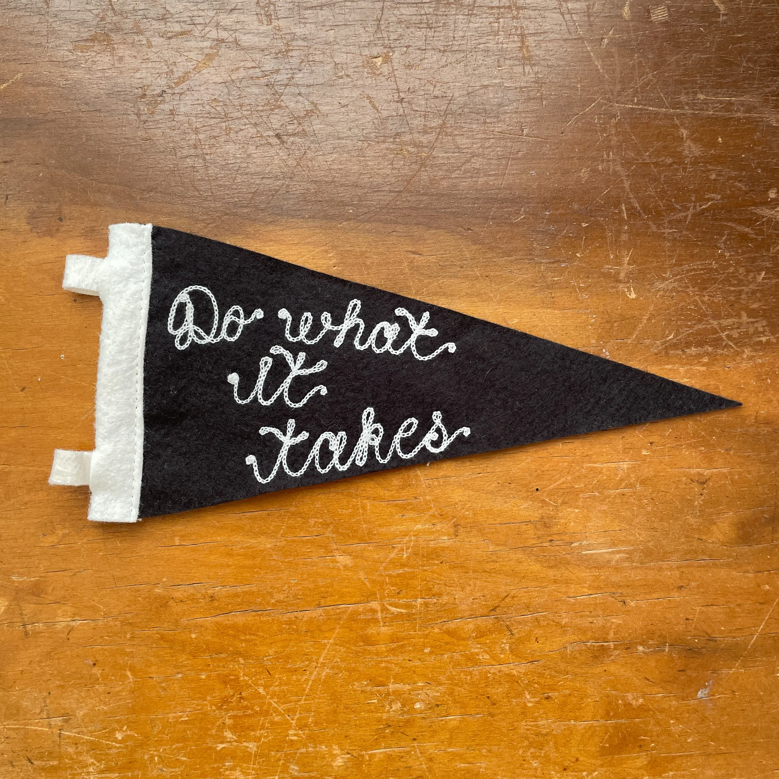 Custom Embroidered Pennant - Onyx Black