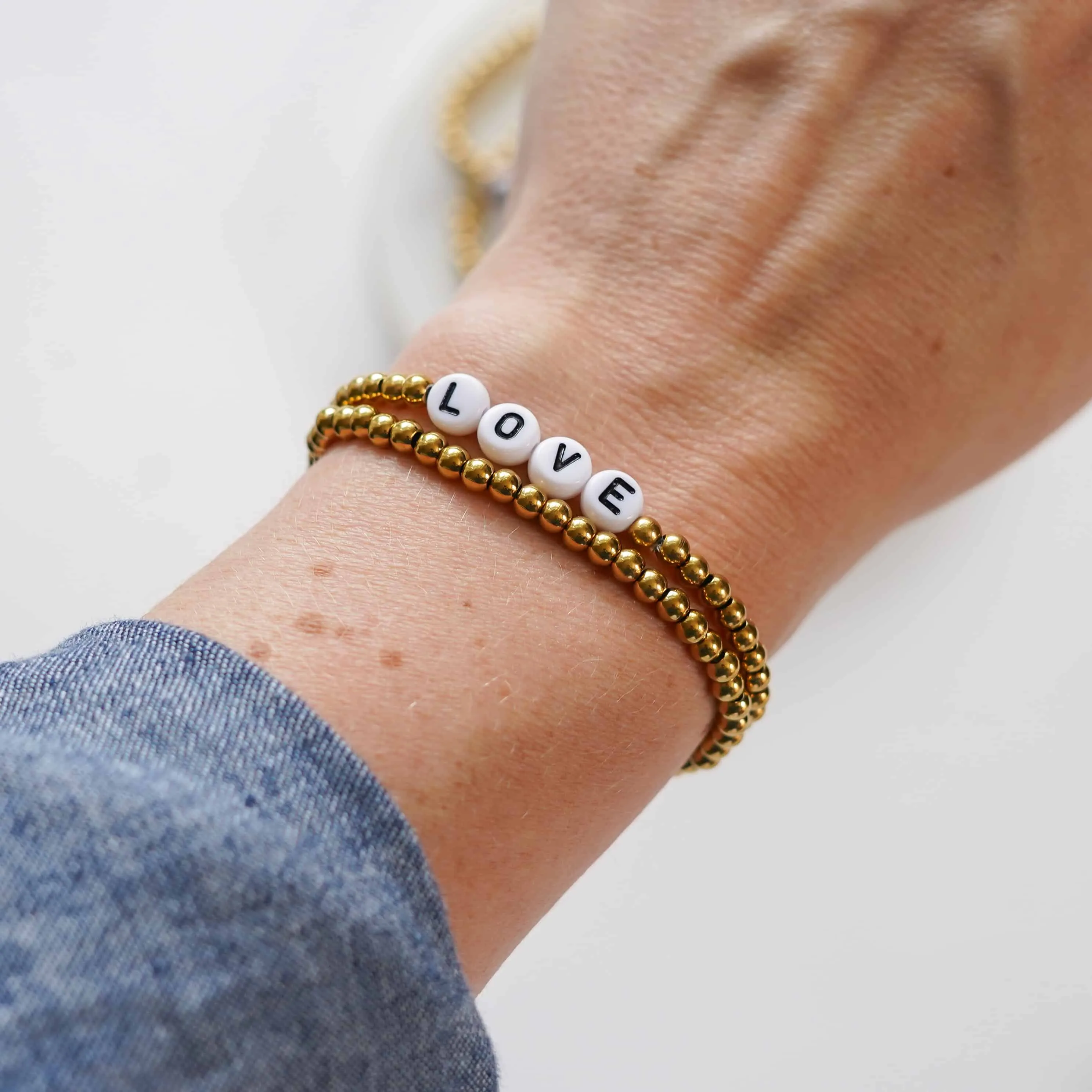 Custom Gold Beaded Bracelet