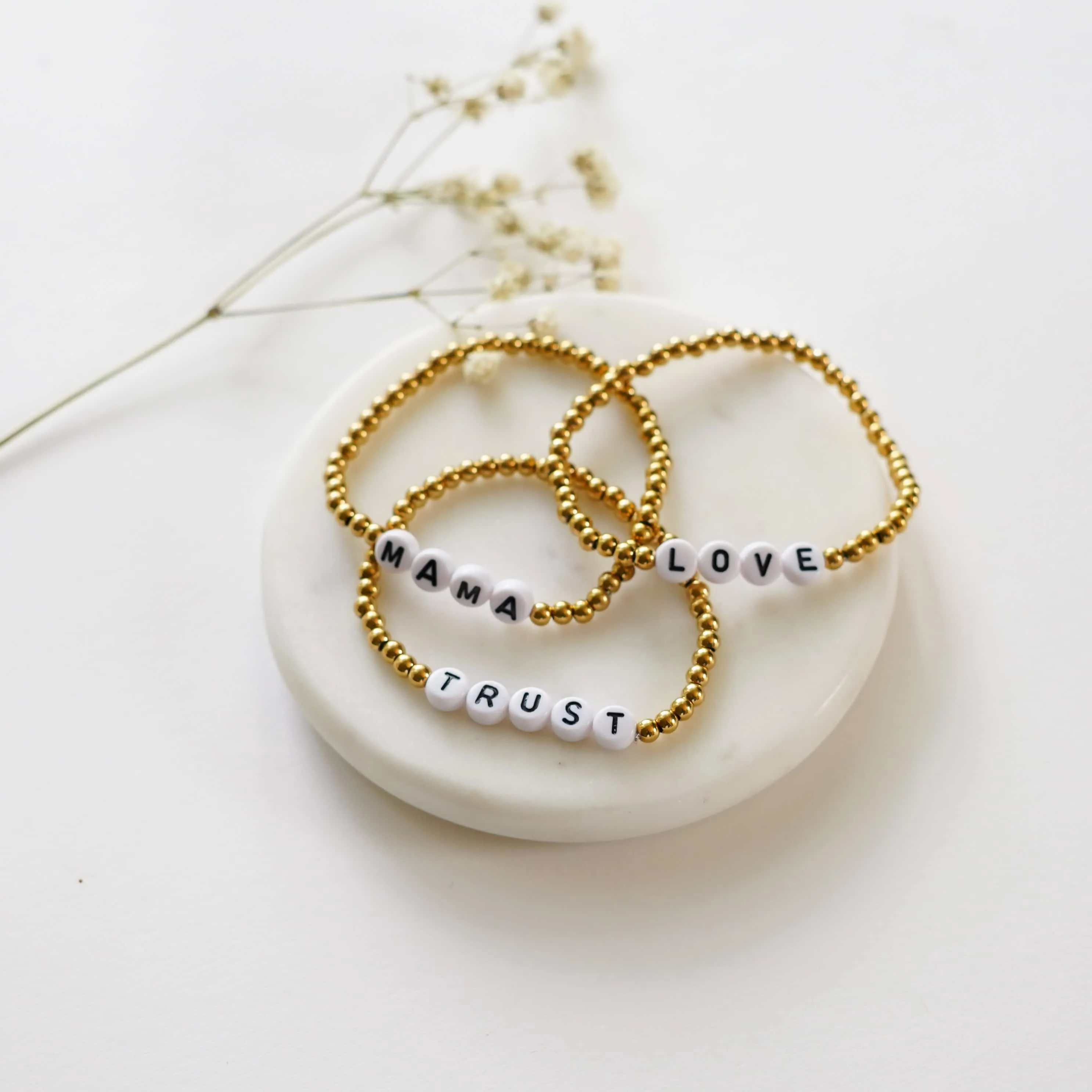 Custom Gold Beaded Bracelet