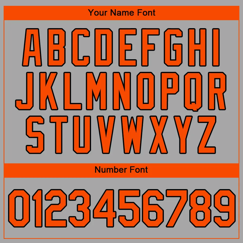 Custom Gray Orange-Black Authentic Baseball Jersey