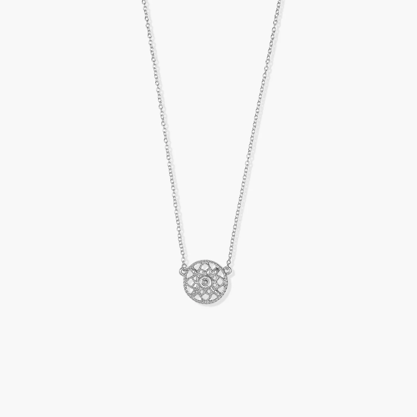 Dainty Mosaic Necklace Silver