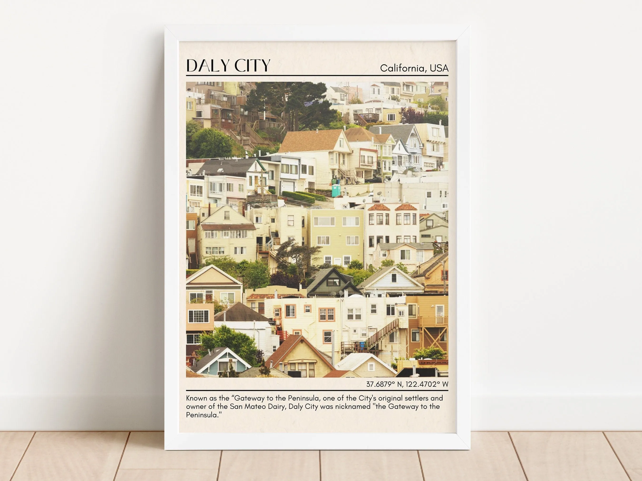 Daly City Minimal Wall Art, California, USA