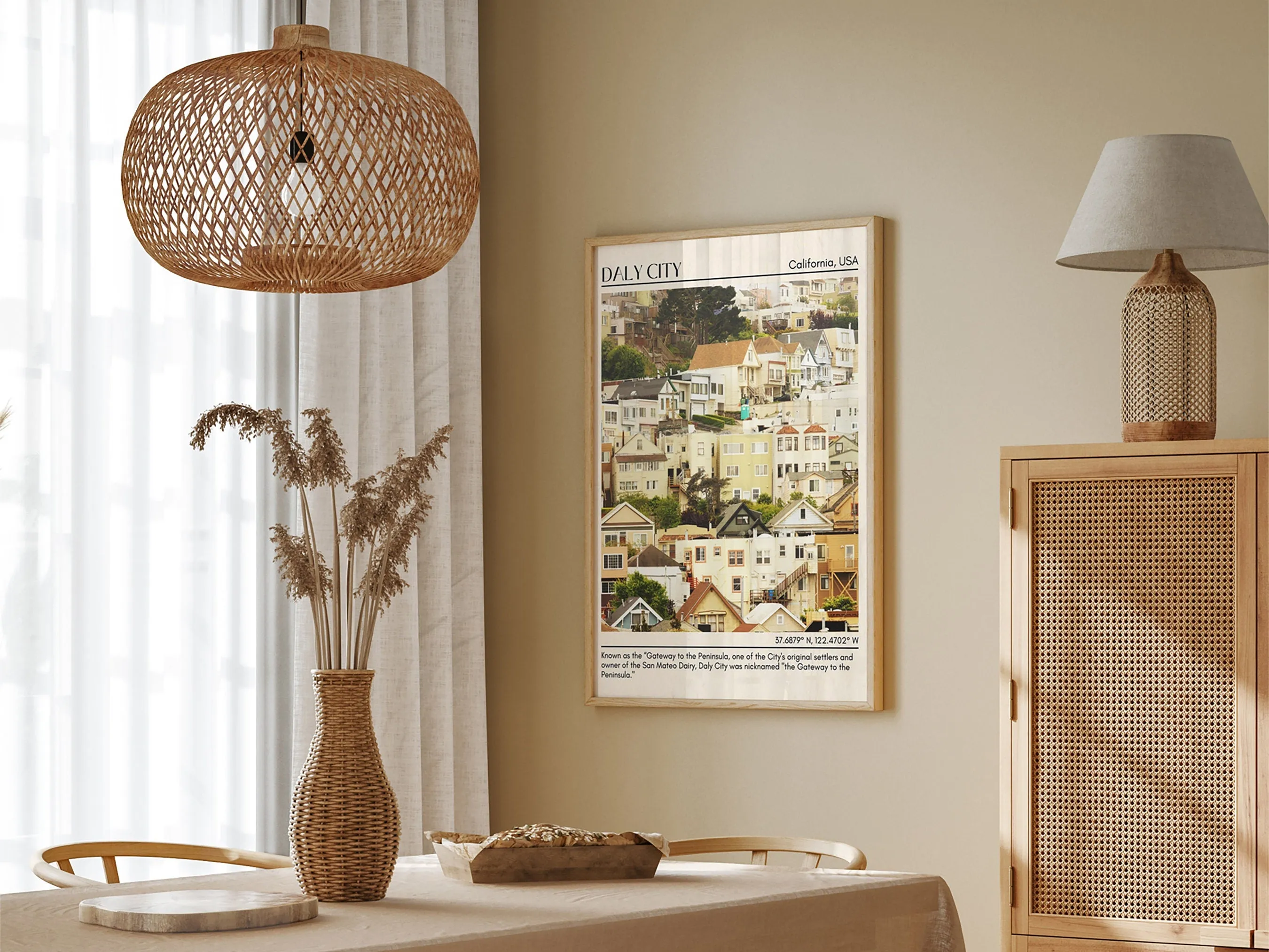 Daly City Minimal Wall Art, California, USA