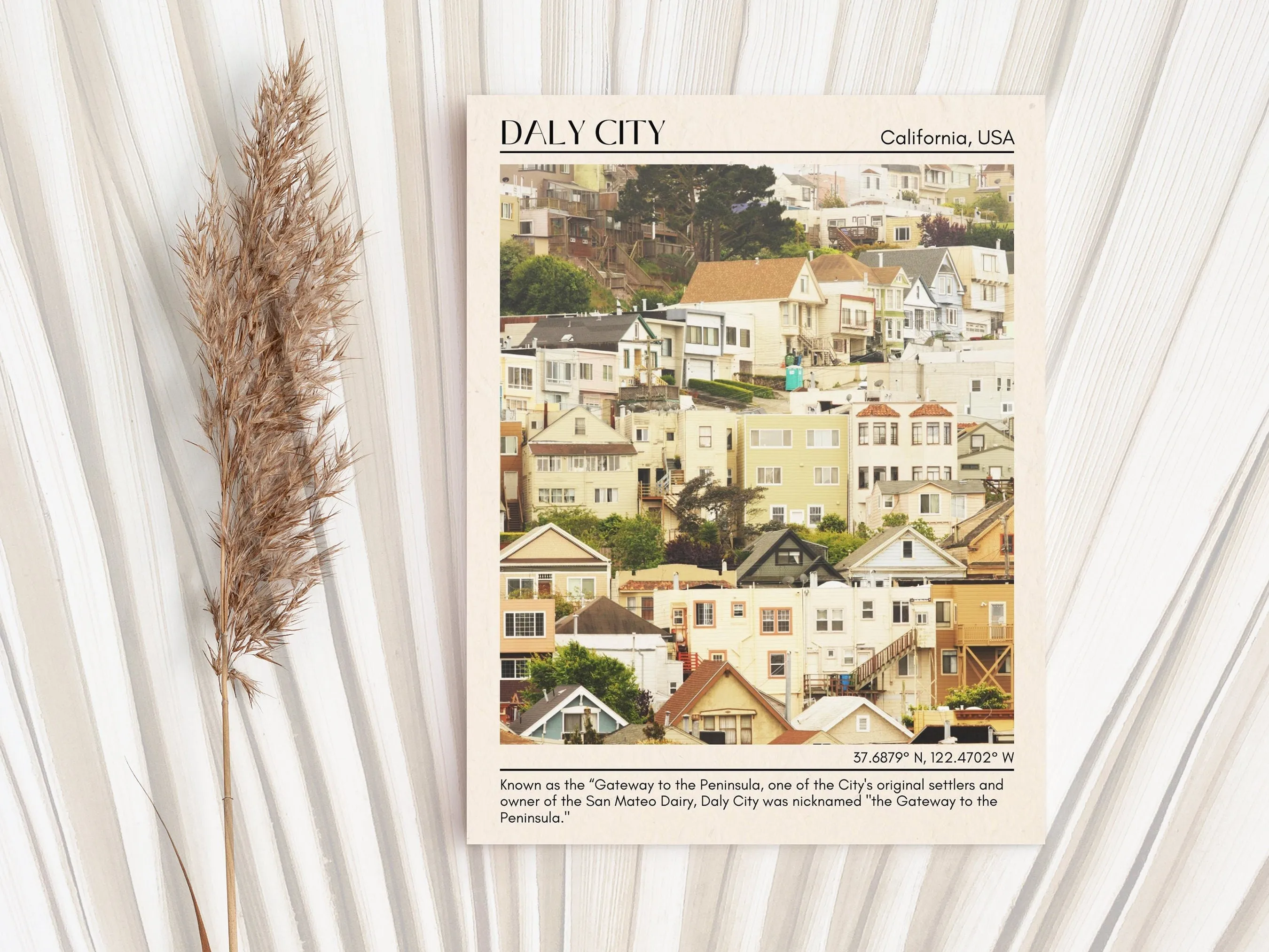 Daly City Minimal Wall Art, California, USA