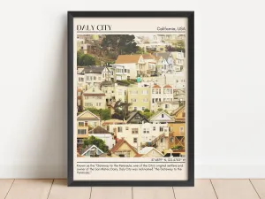 Daly City Minimal Wall Art, California, USA