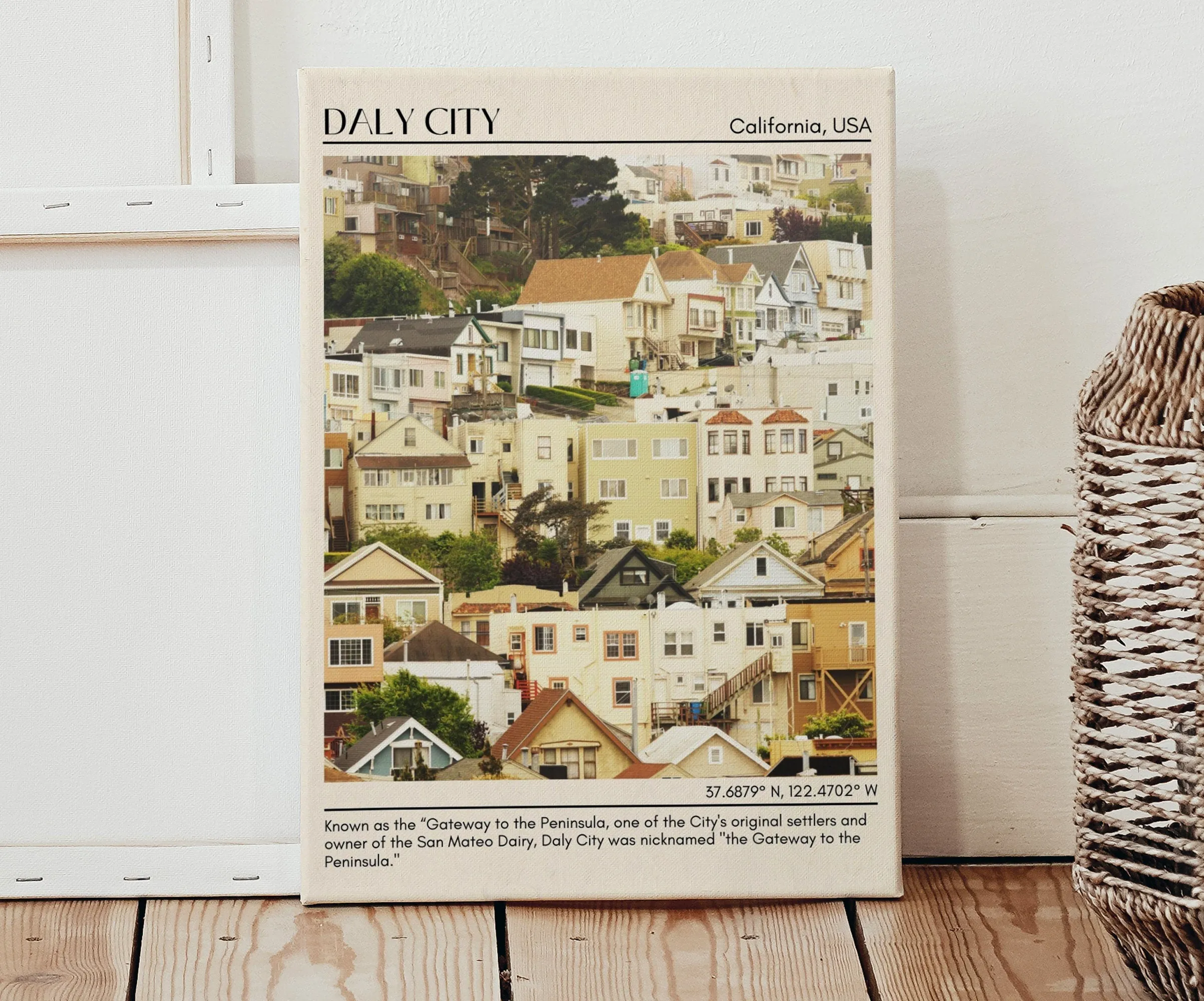 Daly City Minimal Wall Art, California, USA