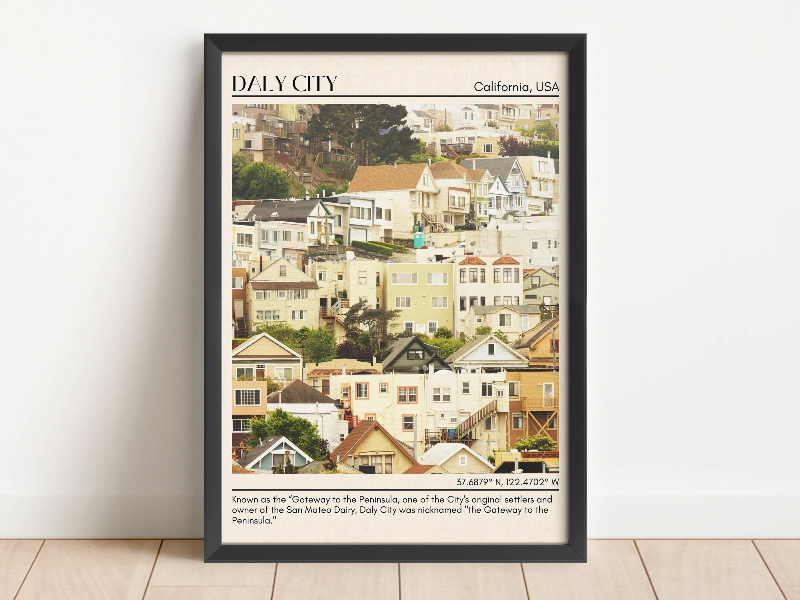 Daly City Minimal Wall Art, California, USA